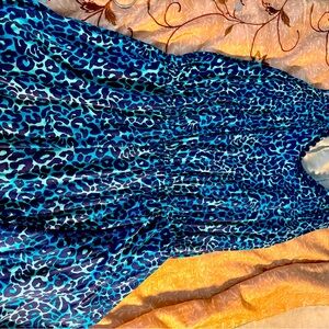 Lilly Pulitzer Blue Leopard Print romper XL with built in shorts